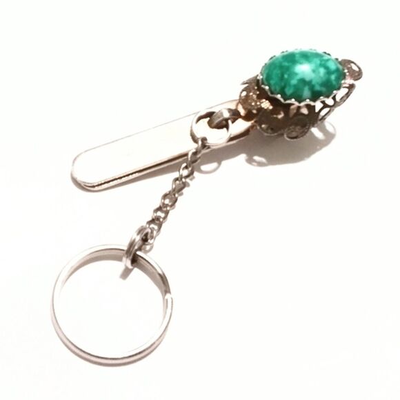 Vintage Gold Green King’s Key Finder Los Angeles Purse Clip - Picture 2 of 6